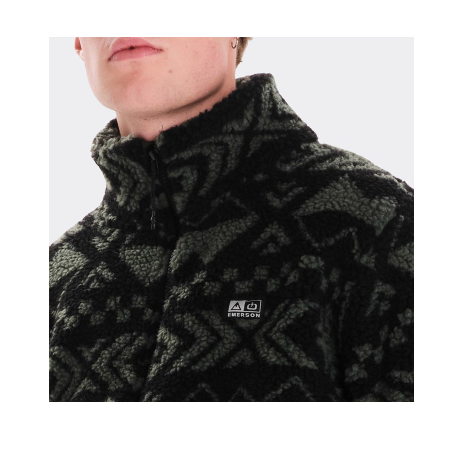 Emerson Men's Full Zip Sherpa (242.EM290.106-PR461 Olive) φωτογραφία