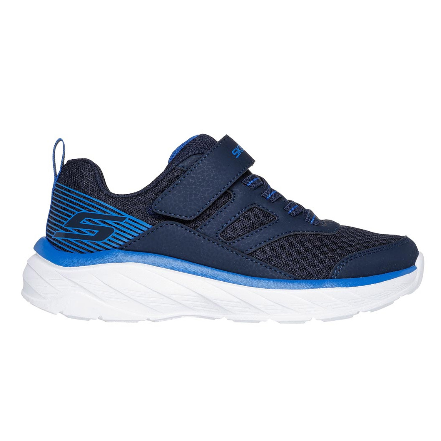 Skechers Skechers Kids Lightweight Gore & Strap Sneaker Leather (403718L-NVBL)