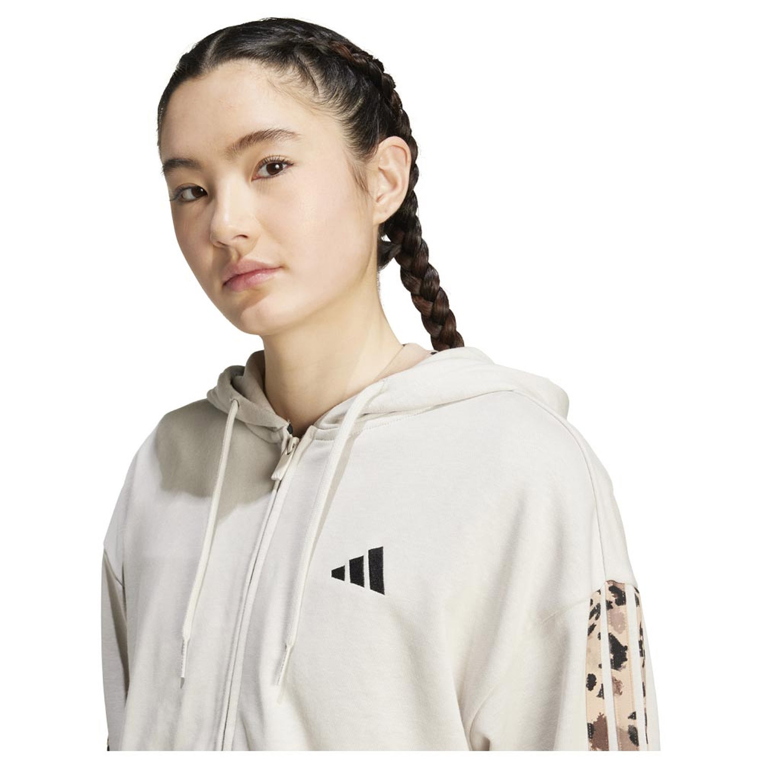 Adidas W Animal Print 3-Stripes Open Hem Full Zip Hoodie (JM1860) φωτογραφία