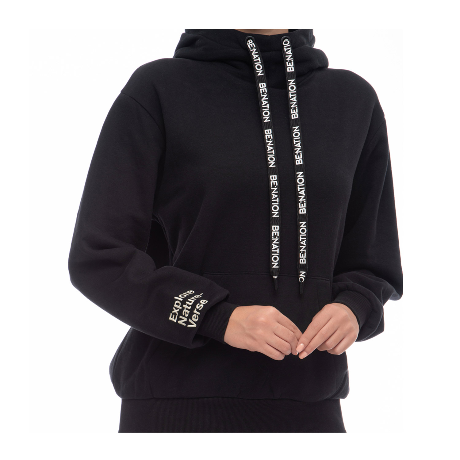 Be Nation W Essentials Hoddie (06102503-BLACK-01) φωτογραφία