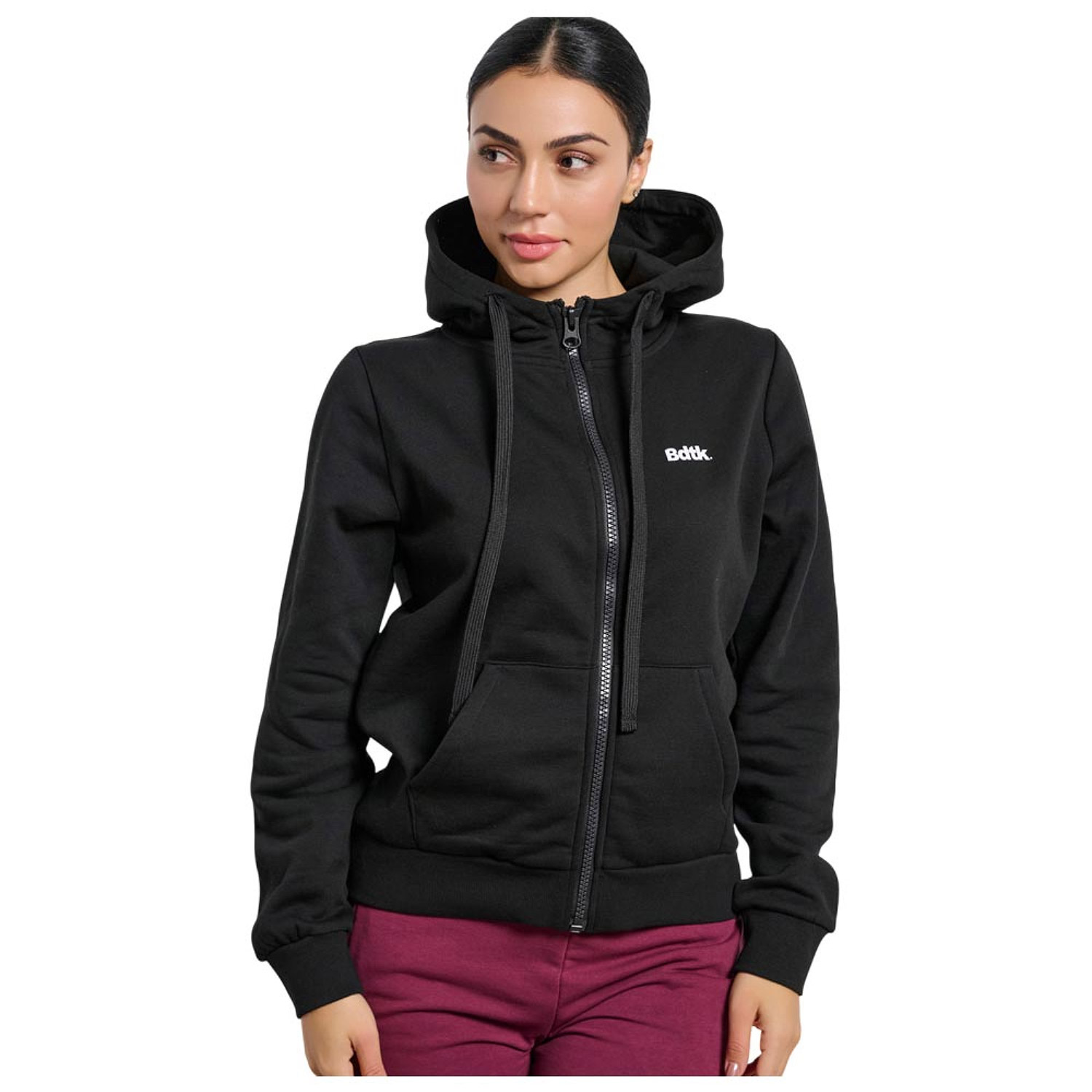Body Talk Bodytalk W Footer Brushed Fullzip Hoodie Black (1252-901822-00100)