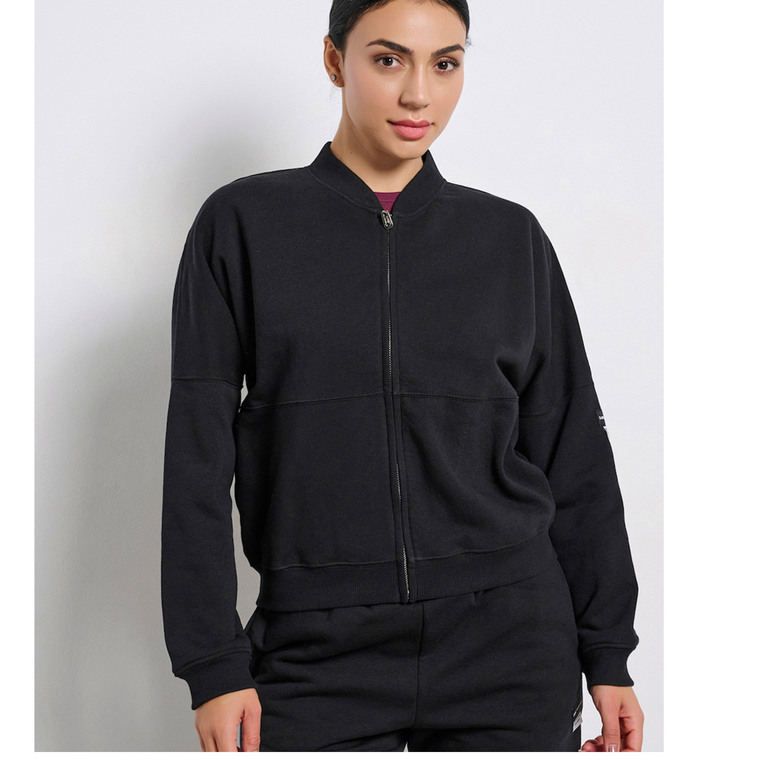 Body Talk Body Talk W CoORDS FZ Crewneck Μαύρο (1252-907822-00100)