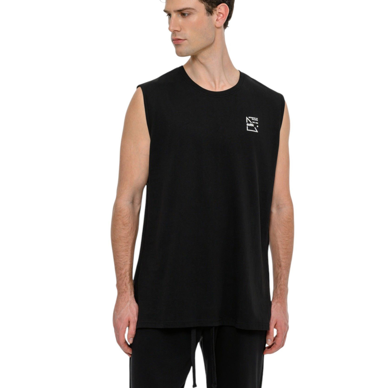 Body Talk Body Talk M Geometry Sleeveless Tank Relaxed Μαύρο (1261-957023-00100)