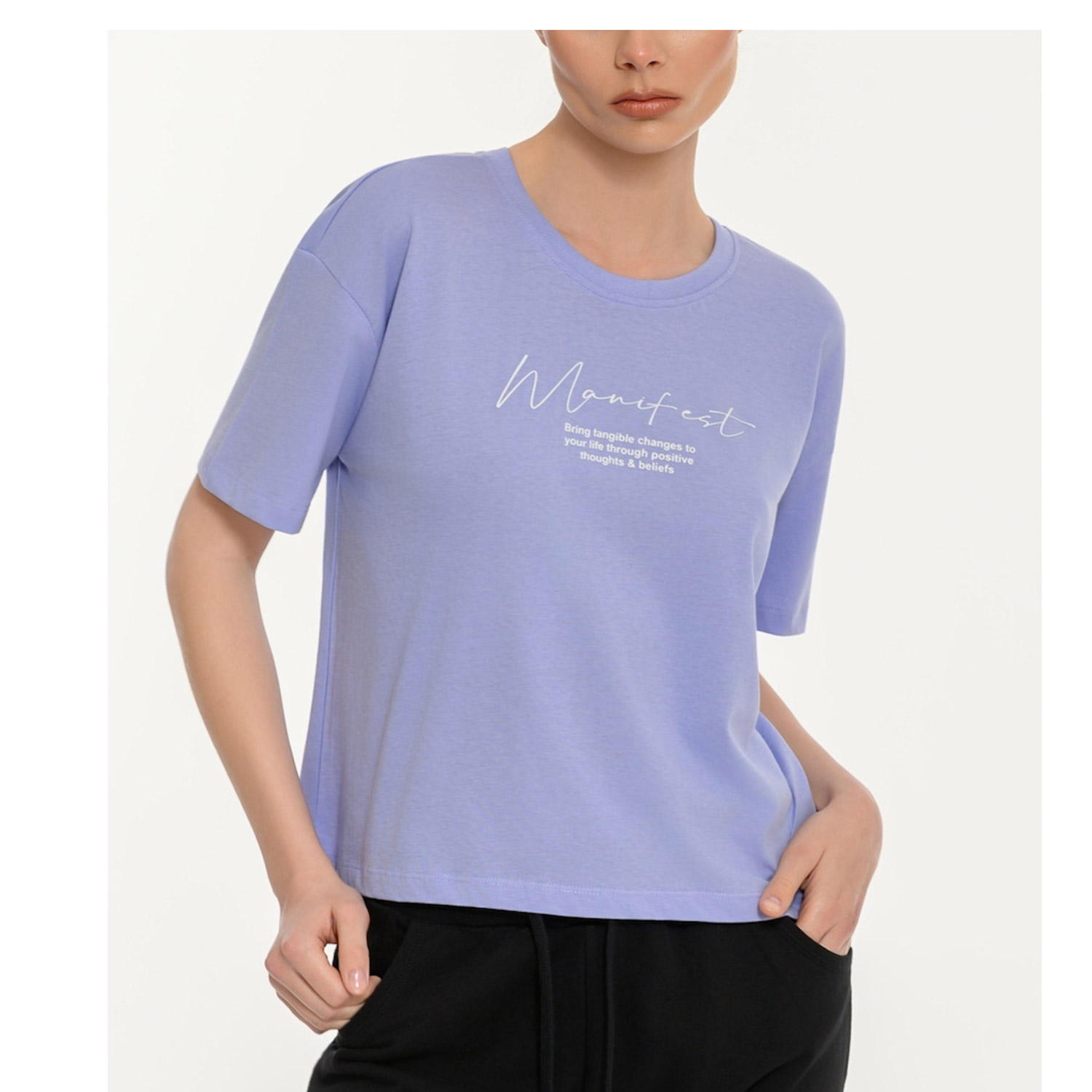 Body Talk W Manifest T-Shirt Crop SS Kaskas (1261-904520-03039)