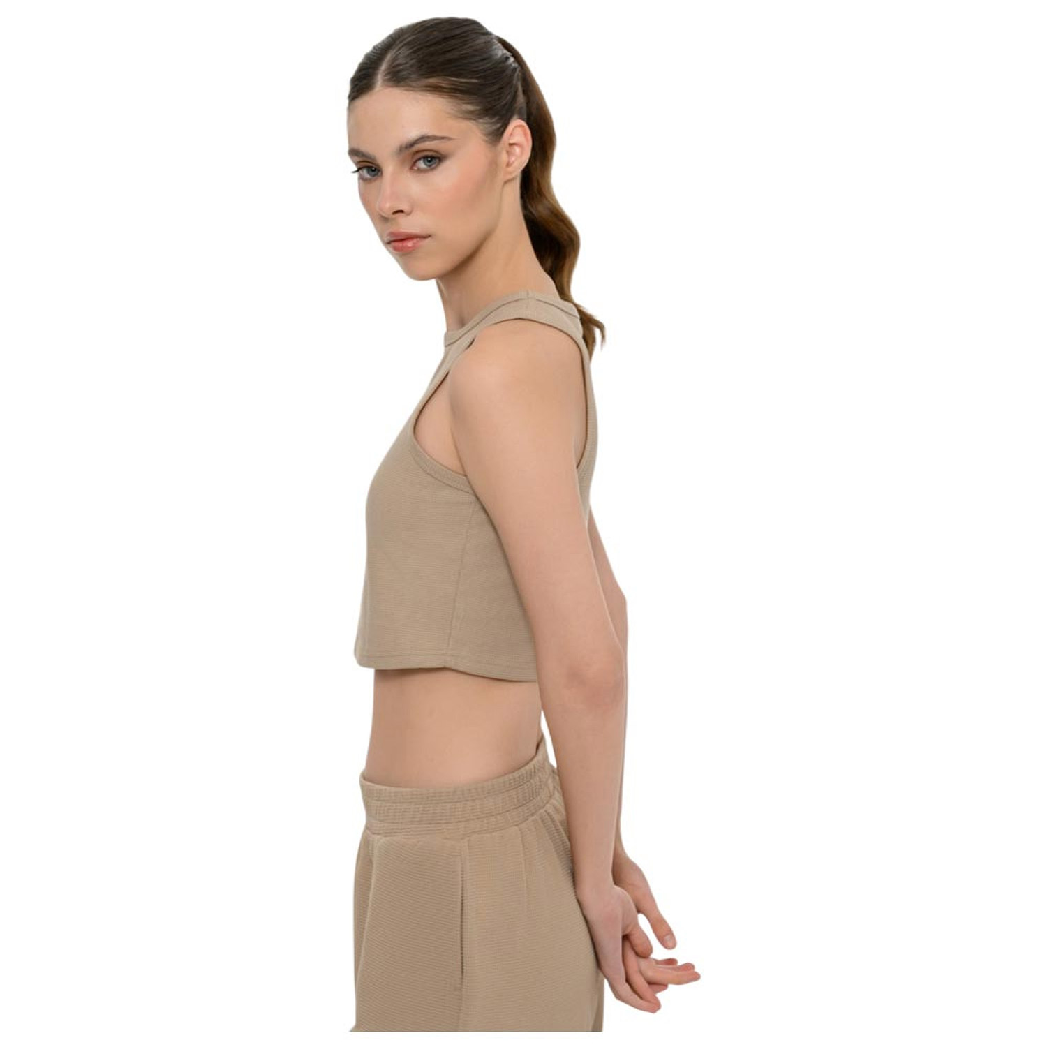 Body Talk W Waffle Sleeveless Top Affogato (1261-905323-00217) φωτογραφία