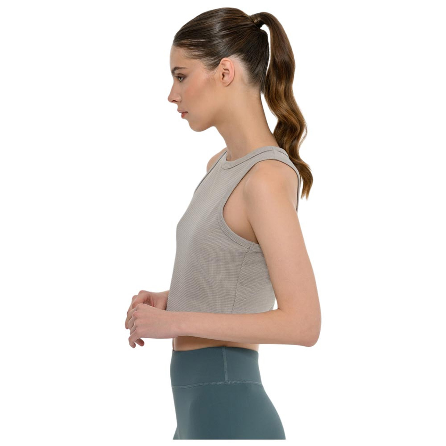 Body Talk W Waffle Sleeveless Top Steel (1261-905323-00509) φωτογραφία