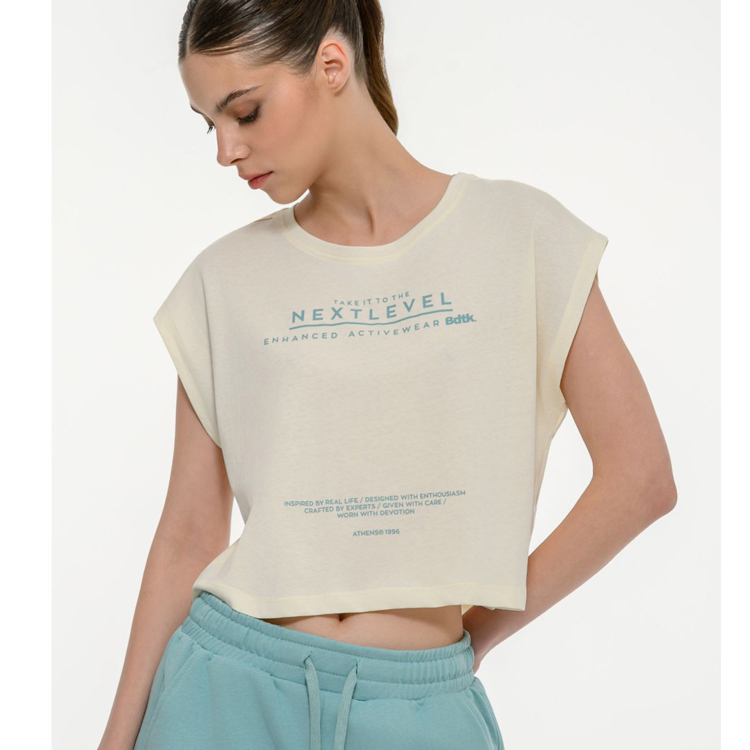 Body Talk W Crop Top SS Porcelain (1261-905128-00214)
