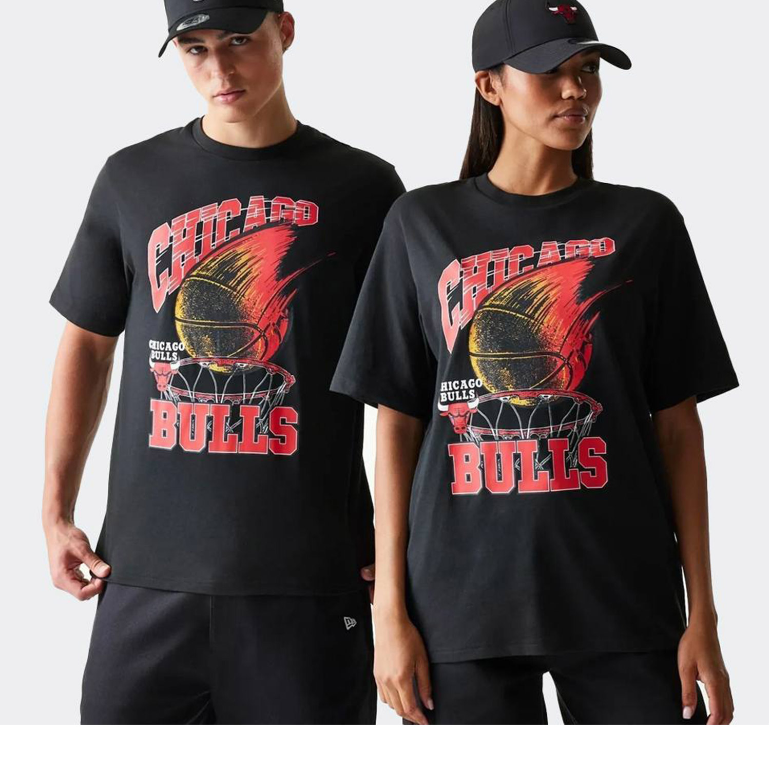 New Era M NBA Ball Graphic Reg Tee CHIBUL BLK (60771527)