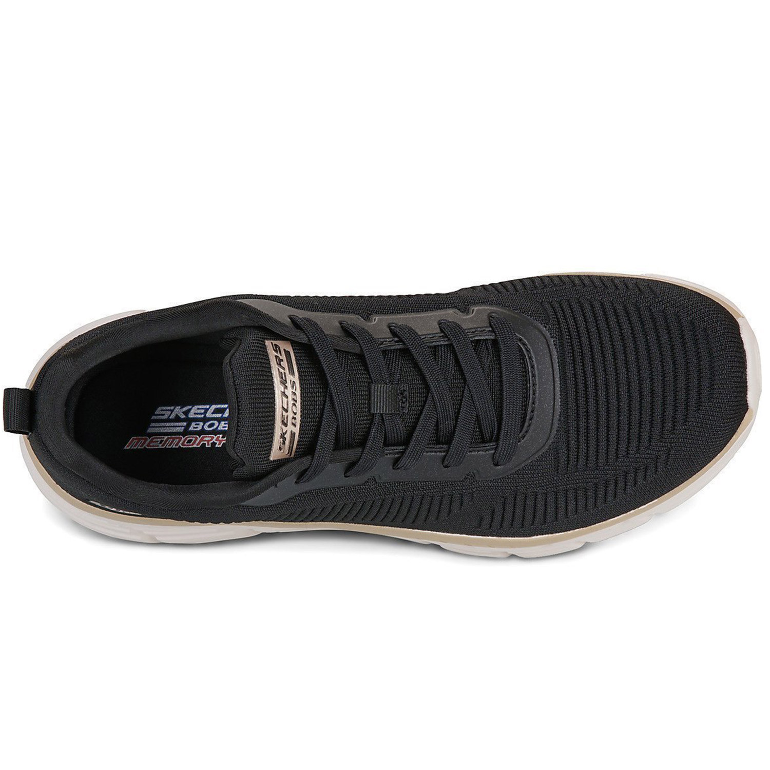 Skechers W Engineered Knit Fashion Lace Up Sneaker Textile (117385-BKGD)